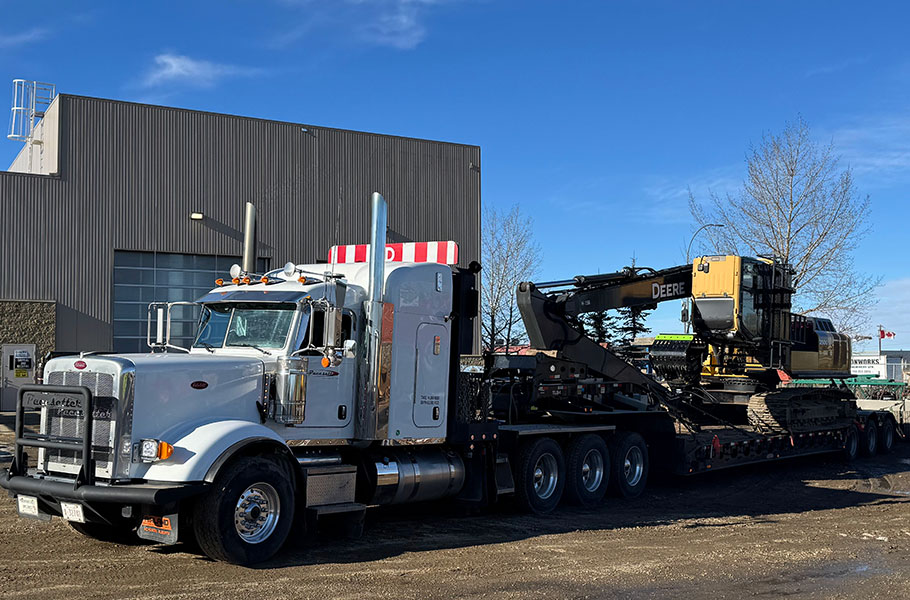 Contact Pacesetter Transport Ltd for all your heavy equipment hauling requirements throughout Western Canada and beyond.